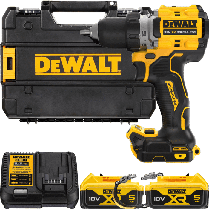 DEWALT 18V XR Aku vŕtačka bez príklepu LANYARD READY,2x 5,0 Ah DCD800P2LRT-QW