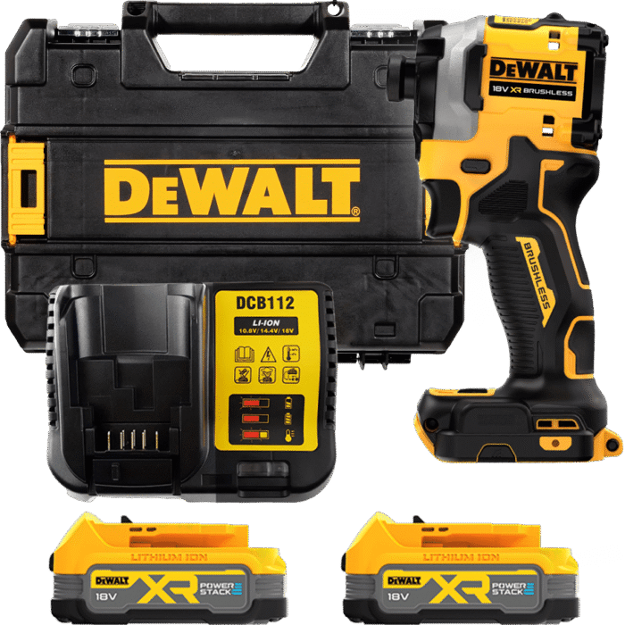 DEWALT 18V XR 1/4” Hex aku rázový uťahovák, 2x 1,7 Ah POWERSTACK DCF850E2T-QW