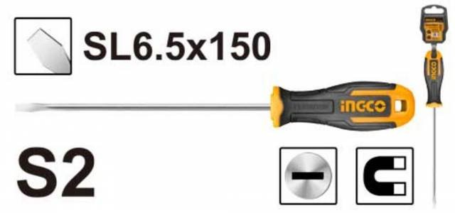 Kinekus Skrutkovač plochý 6,5x150mm S2 INGCO
