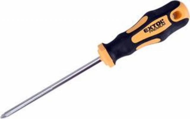 EXTOL PREMIUM Skrutkovač (+) PZ3x150mm, CrV, pogumovaná rukoväť