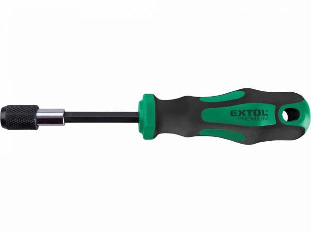 EXTOL PREMIUM Skrutkovač na bity s mechanickým zámkom 1/4" x 100mm