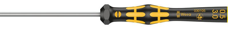 WERA ESD precízny skrutkovač Kraftform Micro SL 0,50 x 3,0 x 80 mm