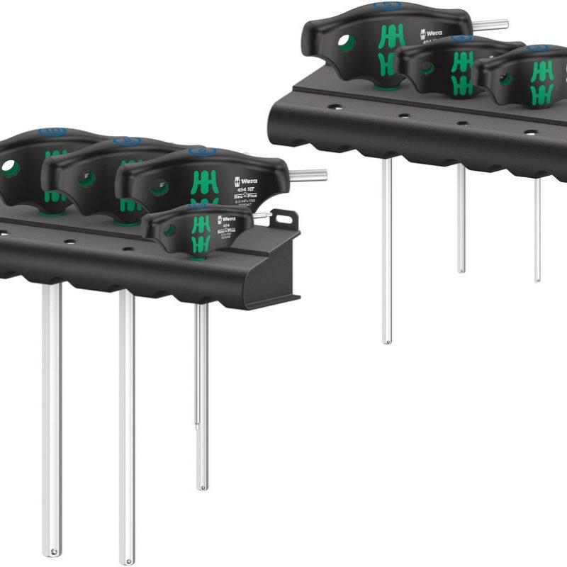 WERA Sada skrut. Hex-Plus HF s T rukoväťou a pridrž. funkciou, 7 dielna + 2 x stojan Set 1