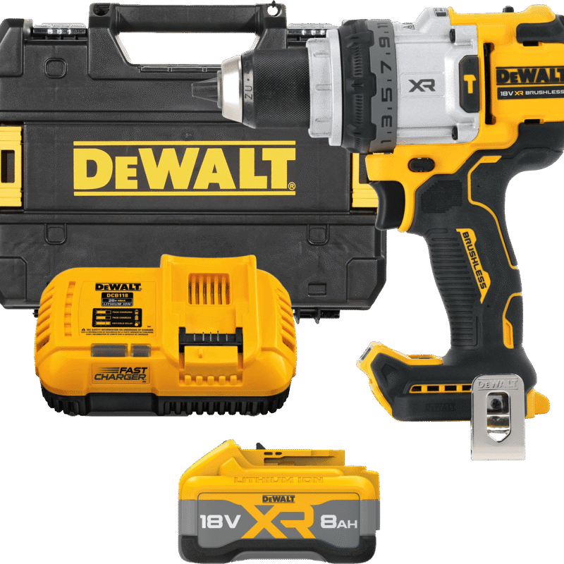 DEWALT 18V XR Aku vŕtačka s príklepom, 1x 8,0 Ah DCD1007WW1T-QW