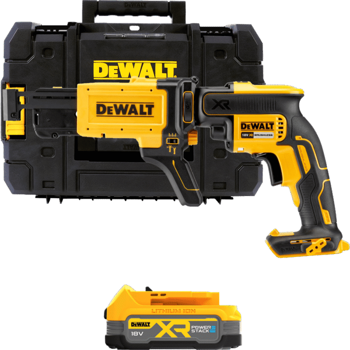 DEWALT 18V XR Aku skrutkovač na sadrokartón s podávačom skrutiek, 1 x 1,7Ah POWERSTACK DCF620E1K-XJ