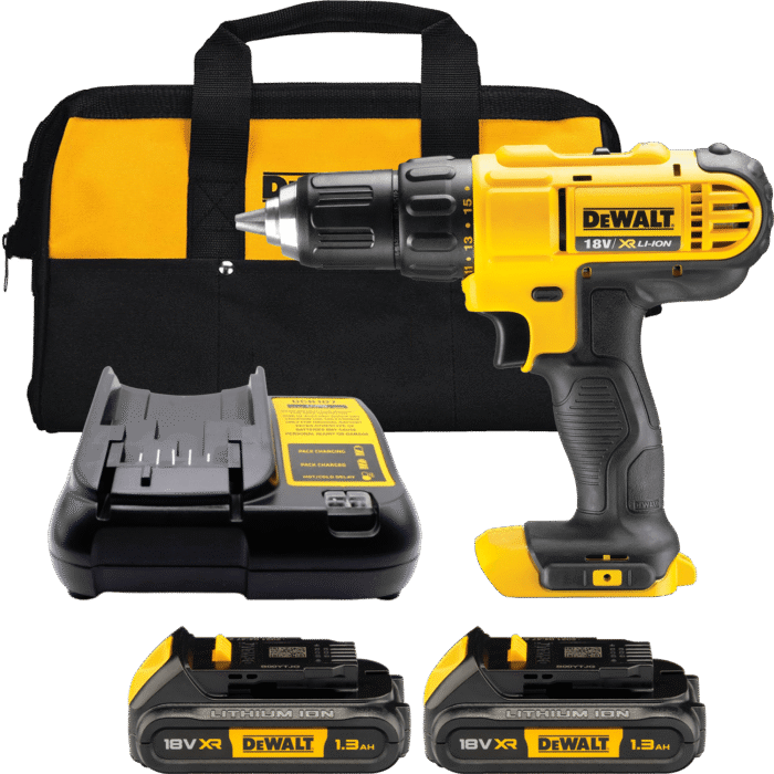 DEWALT 18V XR Aku vŕtačka bez príklepu, 2x 1,3 Ah DCD771C2-QW