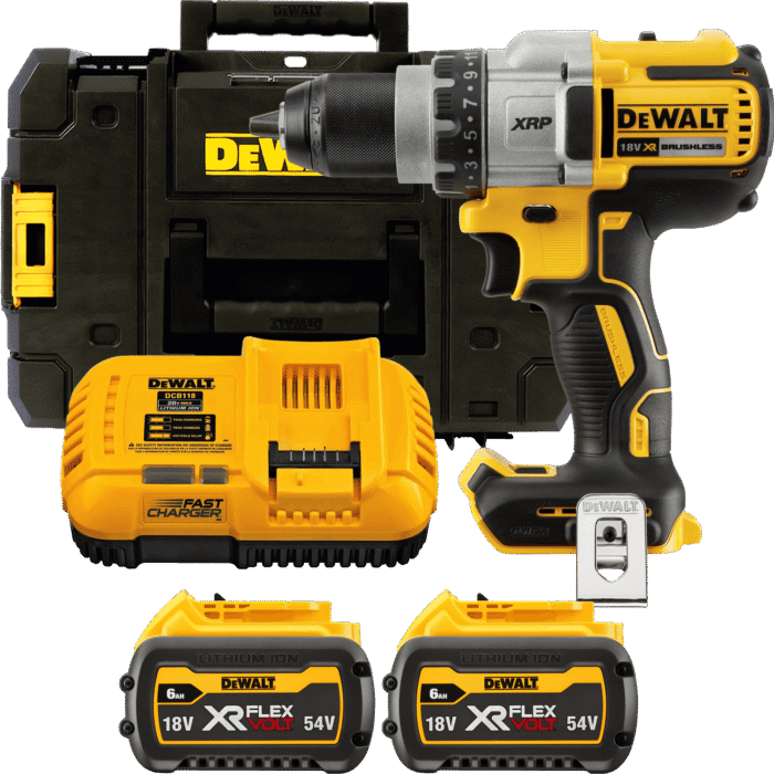 DEWALT 18V XR XRP Aku vŕtačka bez príklepu, 2x 6,0 Ah FLEXVOLT DCD991T2-QW