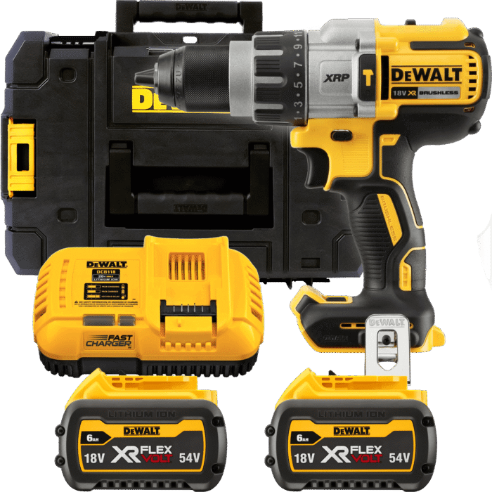 DEWALT 18V XR XRP Aku vŕtačka s príklepom, 2x 6,0 Ah FLEXVOLT DCD996T2-QW
