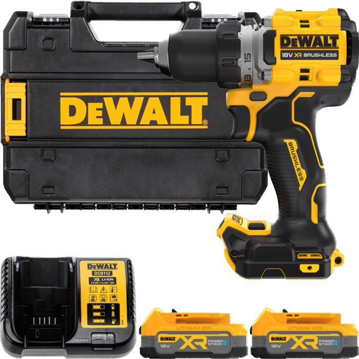 DEWALT 18V XR Aku vŕtačka bez príklepu, 2x 1,7 Ah POWERSTACK DCD800E2T-QW