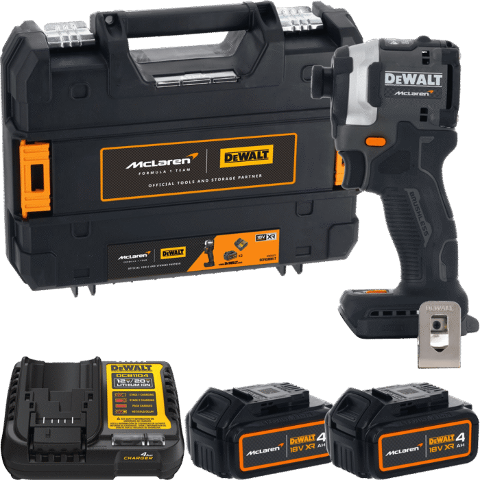 DEWALT | McLaren 18V XR 1/4” Hex aku rázový uťahovák, 2x 4,0 Ah DCF85MM2T-QW