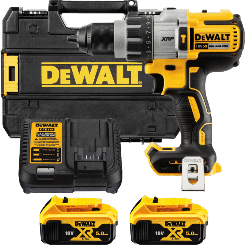 DEWALT 18V XR XRP Aku vŕtačka s príklepom, 2x 5,0 Ah DCD996P2-QW