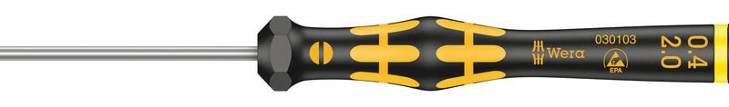 WERA ESD precízny skrutkovač Kraftform Micro SL 0,40 x 2,0 x 60 mm