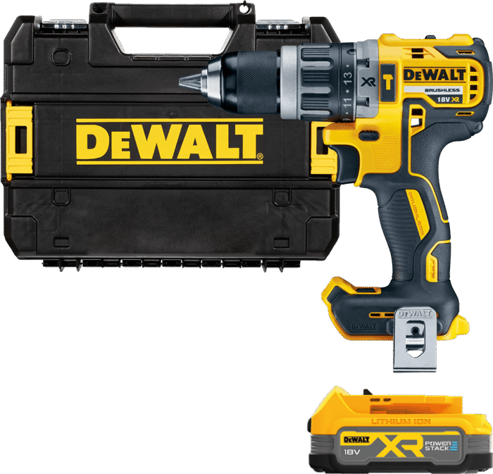 DEWALT 18V XR Aku vŕtačka s príklepom,1 x 1,7 Ah POWERSTACK DCD796E1T-XJ
