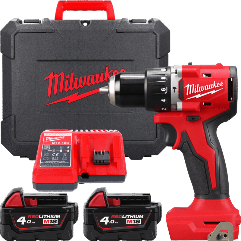 MILWAUKEE M18 Aku vŕtačka s príklepom - kompaktná M18BLPDRC-402C