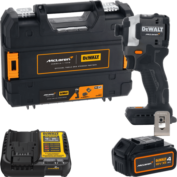 DEWALT | McLaren 18V XR 1/4” Hex aku rázový uťahovák, 1x 4,0 Ah DCF85MM1T-QW